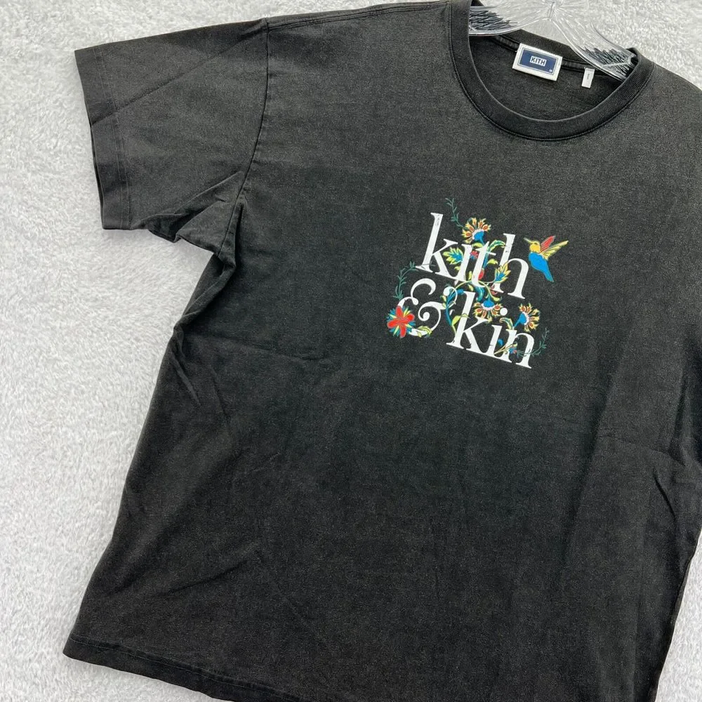 Kith and Kin Jacobean Shirt Mens Medium Black Short Sleeve Vintage Tee *A49 New - Picture 2 of 12